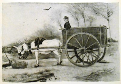 Donkey Cart by Vincent van Gogh